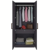 Premium Double Door Wardrobe in Grey Finished for Bedroom