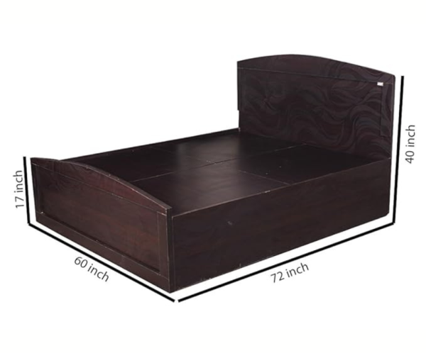 Black Queen Size Textured Bed with Storage
