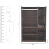 Three Door Wardrobe with Full Mirror | Walnut Finish | Engineered Wood