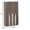 Three Door Wardrobe Without Mirror | Engineered Wood | Brown