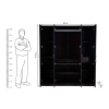Engineered Wood Four Door Wardrobe with 2 Mirror | Brown