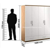 Engineered Wood Four Door Wardrobe Without Mirror | White Brown