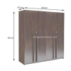 Engineered Wood Four Door Wardrobe Without Mirror | Wallnut Brown