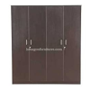 Engineered Wood Four Door Wardrobe Without Mirror | Dark Brown