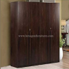Engineered Wood Four Door Wardrobe Without Mirror | Dark Brown