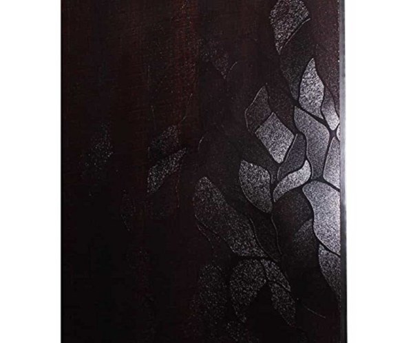 Modern Leaf Textured Double Door Wardrobe With Mirror