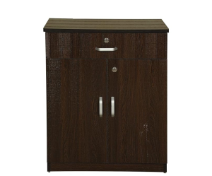 Wood Shoe Rack with Draw and Locks | Brown