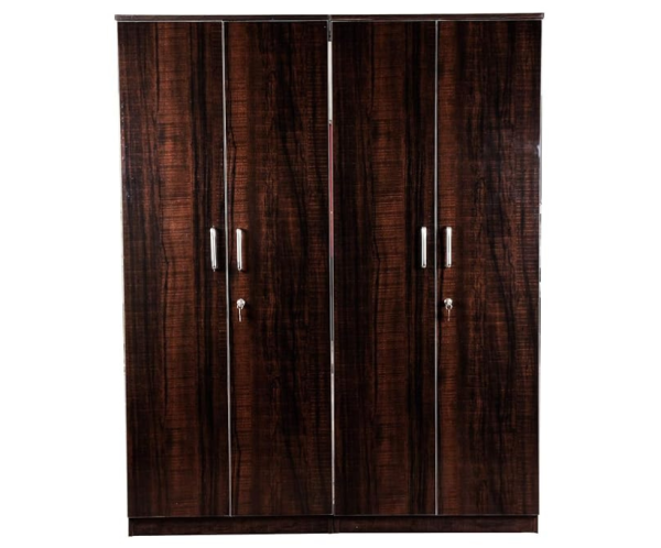 Four Door Wood Wardrobe | Brown