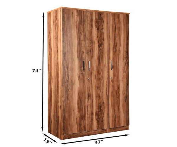 Tigress Teak Three Door Wardrobe | Standard Size