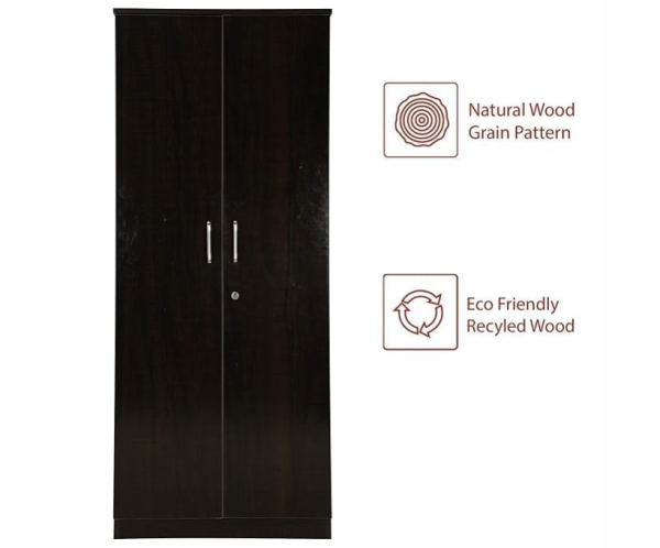 2 Wooden Orchid Dark Double Door Wardrobe