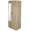 Cafe Walnut Wooden Double Door Wardrobe with Mirror | Standard | Beige