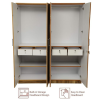 Tigress Teak Four Door Wardrobe with Mirror