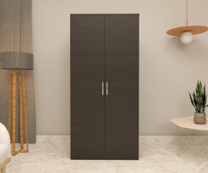 Premium Engineered Wood Double Door Wardrobe | Finish – Natural Wenge