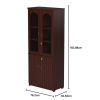 Two Door Multimedia Unit Engineered Wood Matte Book Shelf Book Cabinet With Glass Doors | Maroon