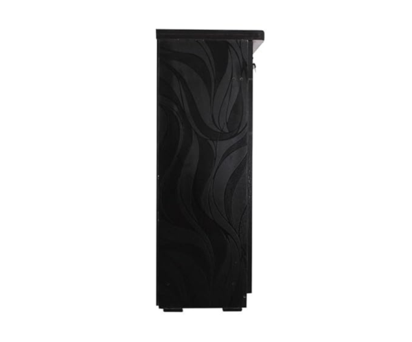 S Textured Double Door Shoe Rack in Dark Brown