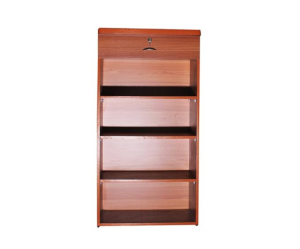 Elegant Double Door Shoe Rack in Light Brown