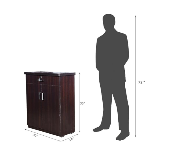 Leaf Textured Double Door Shoe Cabinet