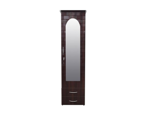 Brick Textured Single Door Engineered Wood Wardorbe with Mirror