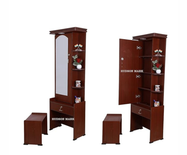 2 Engineered Wood Dressing Table With Light & Stool