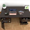 Modern Engineered Wood Office Desk | Study Desk | Walnut Finish in Black color