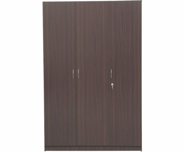 Multipurpose Three Door Wardrobe for Bedroom Almirah for Clothes | Walnut Finish