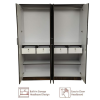 Apple Wood Four Door Wardrobe with Mirror