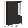 Three Door Engineered Wood Wardrobe in Black