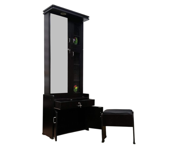 Engineered Wood Dressing Table With Full Storage | Dark Walnut