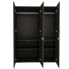 Three Door Wardrobe | Almirah in Dark Walnut Color