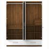Four Door Wardrobe High Glossy Frosty White with Mirror and Drawers | Engineered Wood