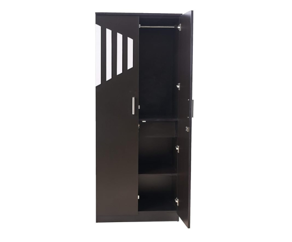 Wooden Double Door Wardrobe | Engineered Wood | Wenge Finish