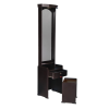 Dressing Table with Light & Stool in Dark Walnut color