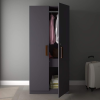 Engineered Wood Double Door Wardrobe | Finish Color - Slate Grey