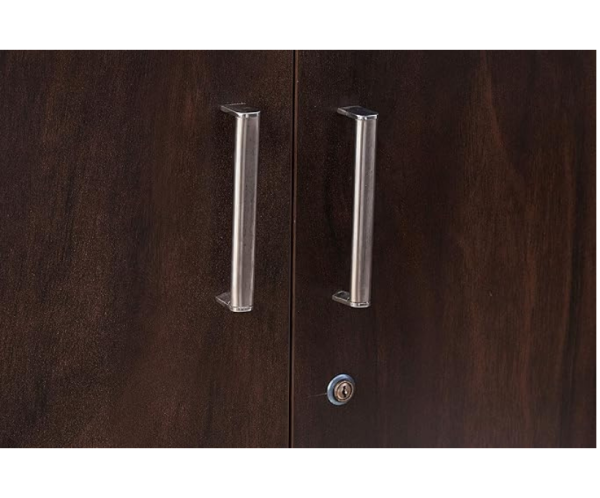 Three Door Wardrobe in Walnut Finish with Mirror