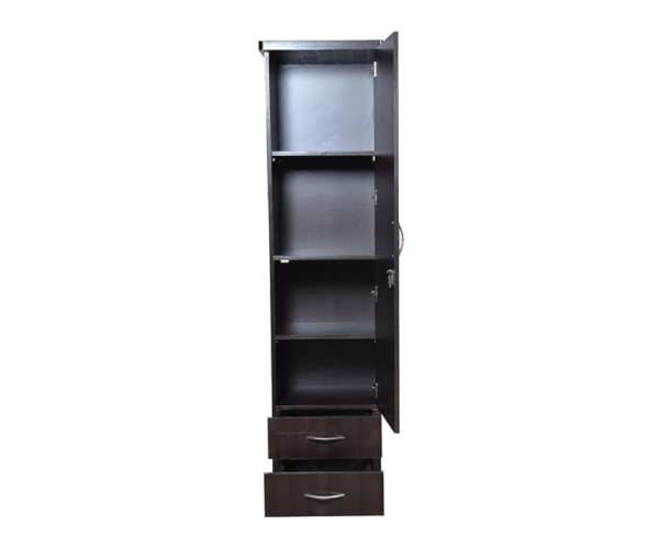 Engineered Wood Single Door Wardrobe in Brown Color
