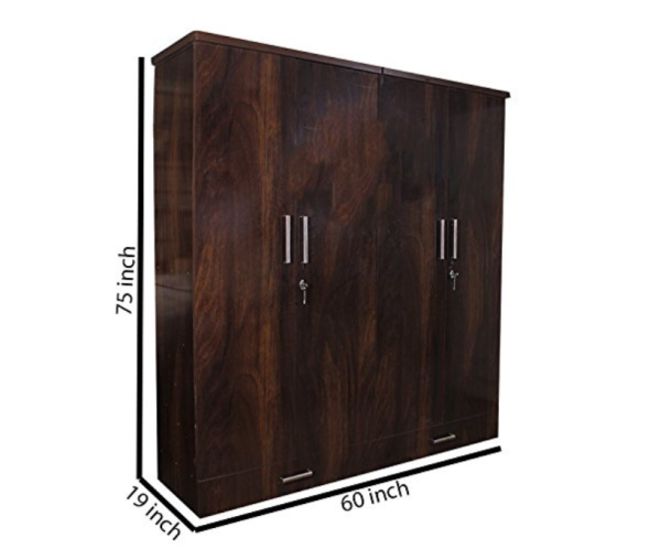 Junglewood Textured Four Door Wardrobe
