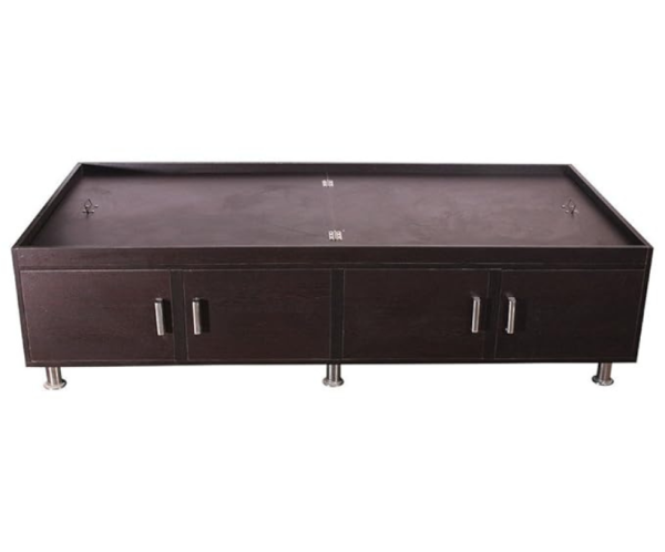 Super Delux Single Size Engineered Wood Bed With Box Storage | Plywood - Brownish Black