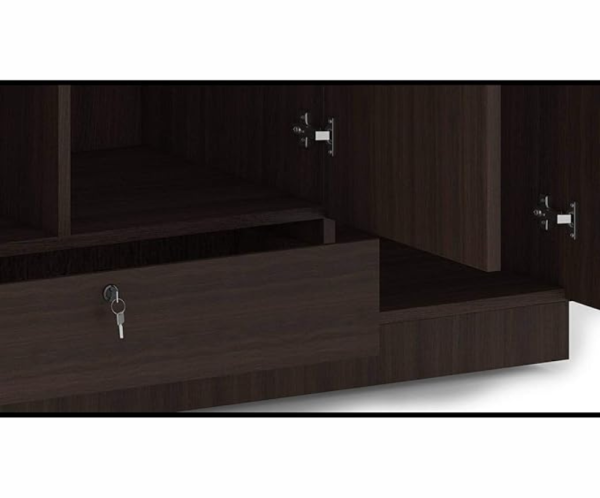 Three Door Particle Board Wardrobe | Wenge