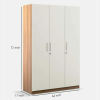 Three Door Wardrobe Frosty White high Glossy and Walnut Finish with Drawer and Locker | Mirror