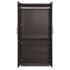 Double Door Wardrobe with Mirror in Dark Walnut | Black Shade