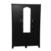 Wood Mark Three Door Wardrobe with Drawer | Black
