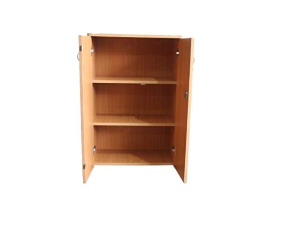 Wood Double Door Shoe rack | 3 Feet | Teak Finish Textured