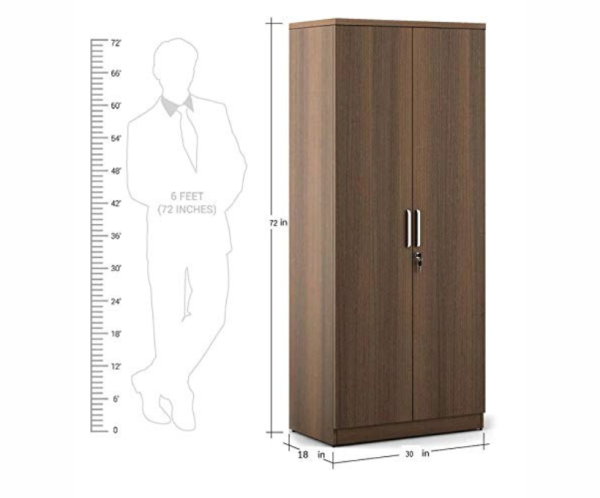 Beloved Double Door Wardrobe in Bronze Walnut Finish