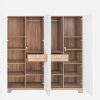 Engineered Wood Four Door Wardrobe With Multiple Shelves And Drawers For Bedroom