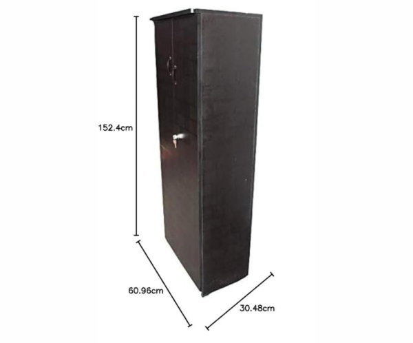 Wood Double Door Wardrobe | 5 feet | Black Textured