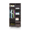 Engineered Wood Double Door Spacious Designer Wardrobe Wenge Colored With Multi Shelves Inside
