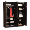 Engineered Wood Four Door Wardrobe With Drawers And Multiple Shelves For Bedroom