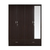 Four Door in New Wenge Color Finish for Bedroom with One Mirror Inserted | Engineered Wood