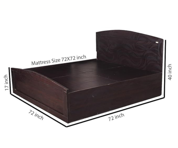 Black King Size Textured Bed with Storage