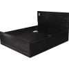 Leaf Textured Brownish Black Storage Queen Size Bed